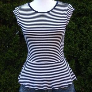 Karen Kane Striped Cap Sleeve Top Size Small